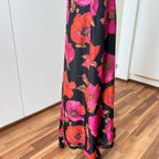 1970s Vintage Floral Maxi Dress-Sleeveless V Neck Summer Sun Dress