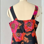 1970s Vintage Floral Maxi Dress-Sleeveless V Neck Summer Sun Dress