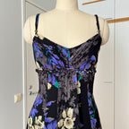 Y2K Floral Fairy Maxi Dress Chiffon Empire Waist Whimsygoth Slip Dress EU 38