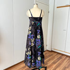 Y2K Floral Fairy Maxi Dress Chiffon Empire Waist Whimsygoth Slip Dress EU 38