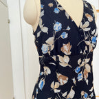 90s Vintage Floral Maxi Slip Dress-V Neck Empire Waist Cami Dress EU 38