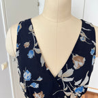 90s Vintage Floral Maxi Slip Dress-V Neck Empire Waist Cami Dress EU 38