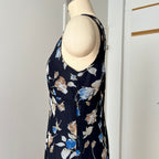 90s Vintage Floral Maxi Slip Dress-V Neck Empire Waist Cami Dress EU 38