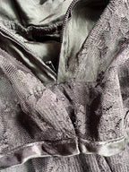 1980s Black Lace Party Dress Long Sleeves Whimsygoth Tiered  Ruffle Cocktail Dress