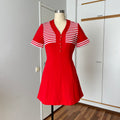 60s Mod Mini Dress Dress-Striped Shift Dress-Retro Aline Gogo Twiggy Style Dress