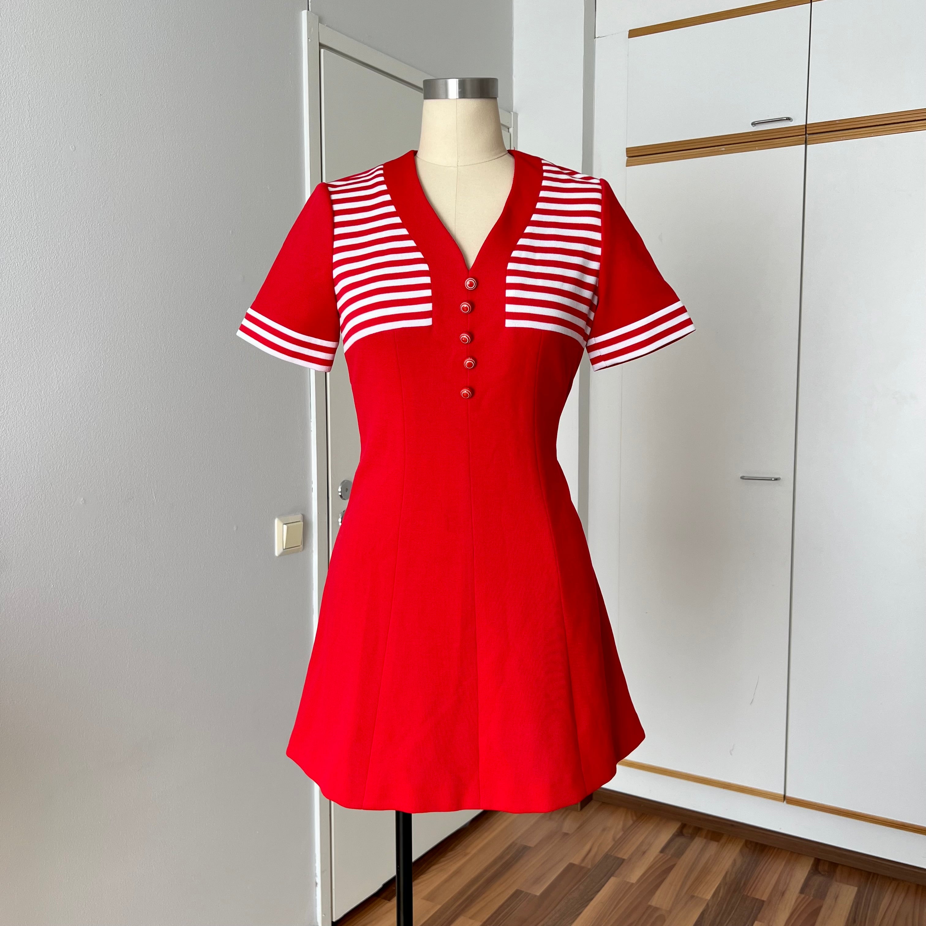 60s Mod Mini Dress Dress-Striped Shift Dress-Retro Aline Gogo Twiggy Style Dress