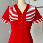 60s Mod Mini Dress Dress-Striped Shift Dress-Retro Aline Gogo Twiggy Style Dress