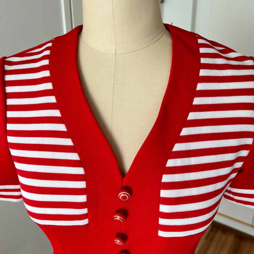 60s Mod Mini Dress Dress-Striped Shift Dress-Retro Aline Gogo Twiggy Style Dress