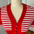 60s Mod Mini Dress Dress-Striped Shift Dress-Retro Aline Gogo Twiggy Style Dress