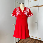 60s Mod Mini Dress Dress-Striped Shift Dress-Retro Aline Gogo Twiggy Style Dress