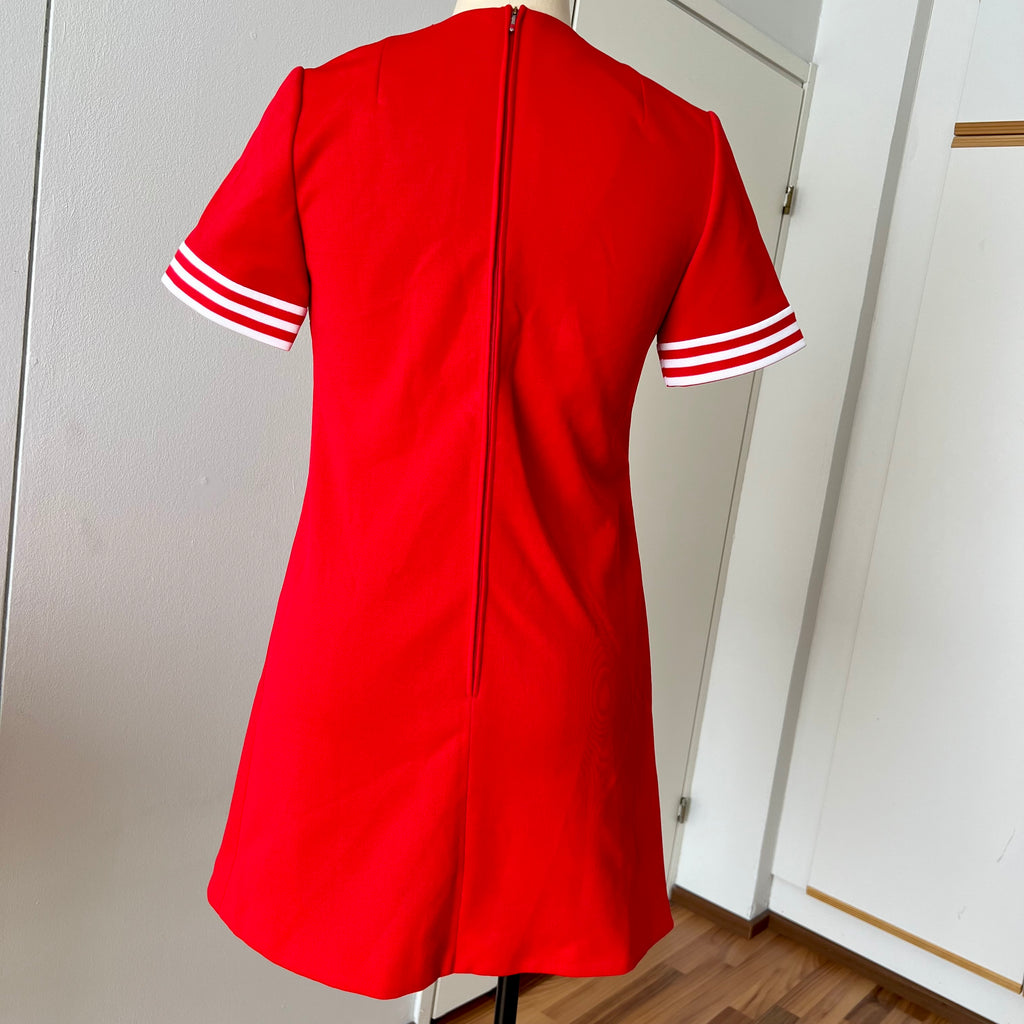 60s Mod Mini Dress Dress-Striped Shift Dress-Retro Aline Gogo Twiggy Style Dress