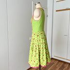 Vintage German Floral Cotton Dirndl-Green Oktoberfest Outfit-Bavarian Trachten Dress EU 36
