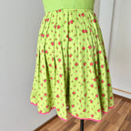 Vintage German Floral Cotton Dirndl-Green Oktoberfest Outfit-Bavarian Trachten Dress EU 36