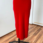 Vintage Italian Red Velvet Maxi Dress-Off Shoulder Vampy Gown