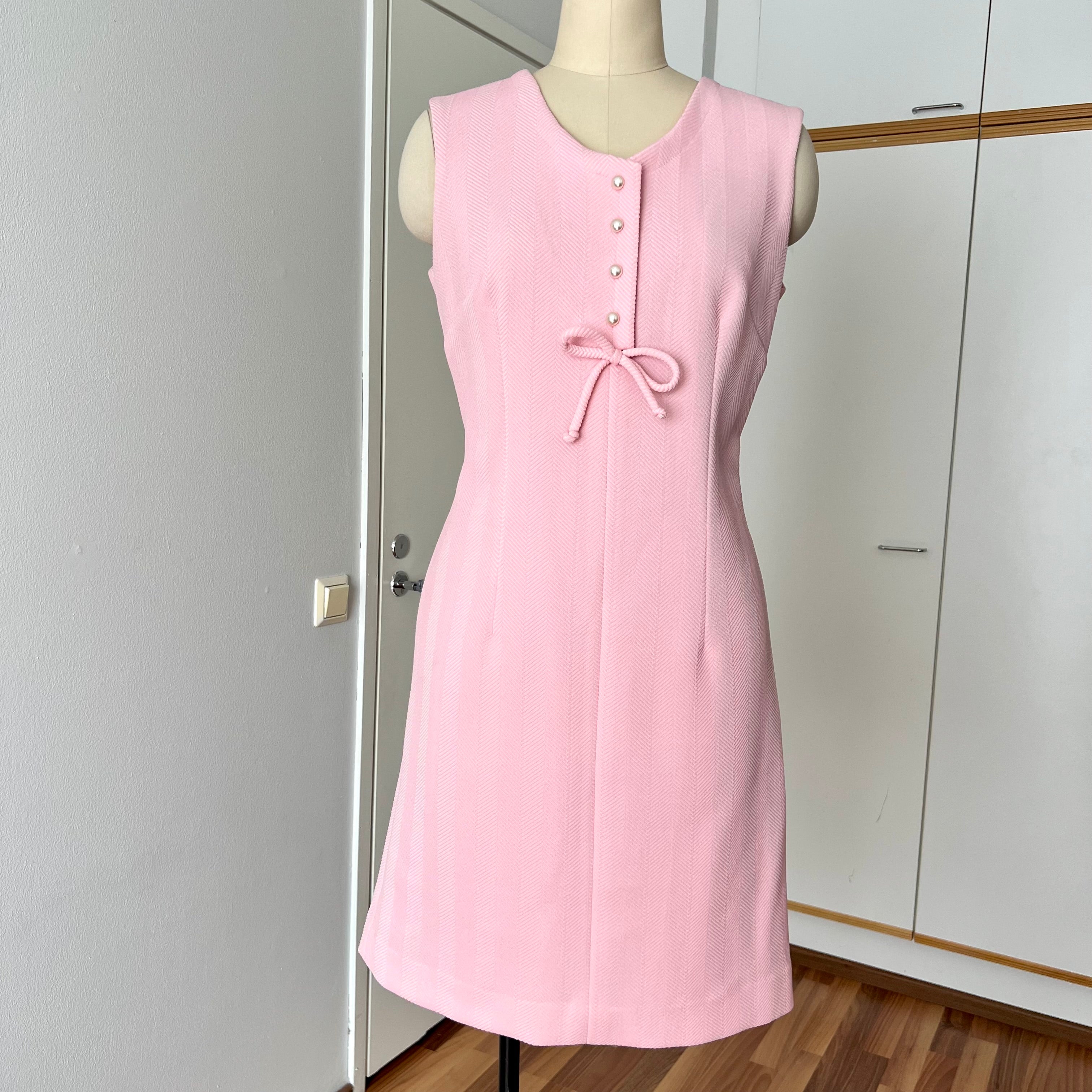 60s 70s Pink Mod Shift Mini Dress-Aline Sleeveless Vintage Dress-Retro – Nana's Vintage Shack