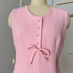 60s 70s Pink Mod Shift Mini Dress-Aline Sleeveless Vintage Dress-Retro Gogo Space Age Twiggy Style Dress