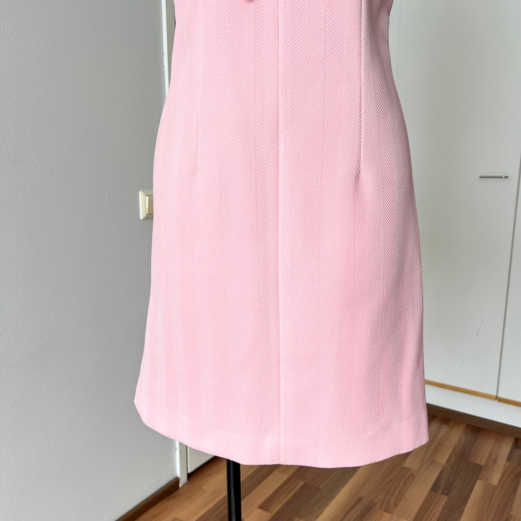 60s 70s Pink Mod Shift Mini Dress-Aline Sleeveless Vintage Dress-Retro Gogo Space Age Twiggy Style Dress