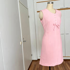 60s 70s Pink Mod Shift Mini Dress-Aline Sleeveless Vintage Dress-Retro Gogo Space Age Twiggy Style Dress