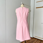 60s 70s Pink Mod Shift Mini Dress-Aline Sleeveless Vintage Dress-Retro Gogo Space Age Twiggy Style Dress