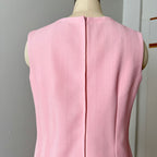 60s 70s Pink Mod Shift Mini Dress-Aline Sleeveless Vintage Dress-Retro Gogo Space Age Twiggy Style Dress