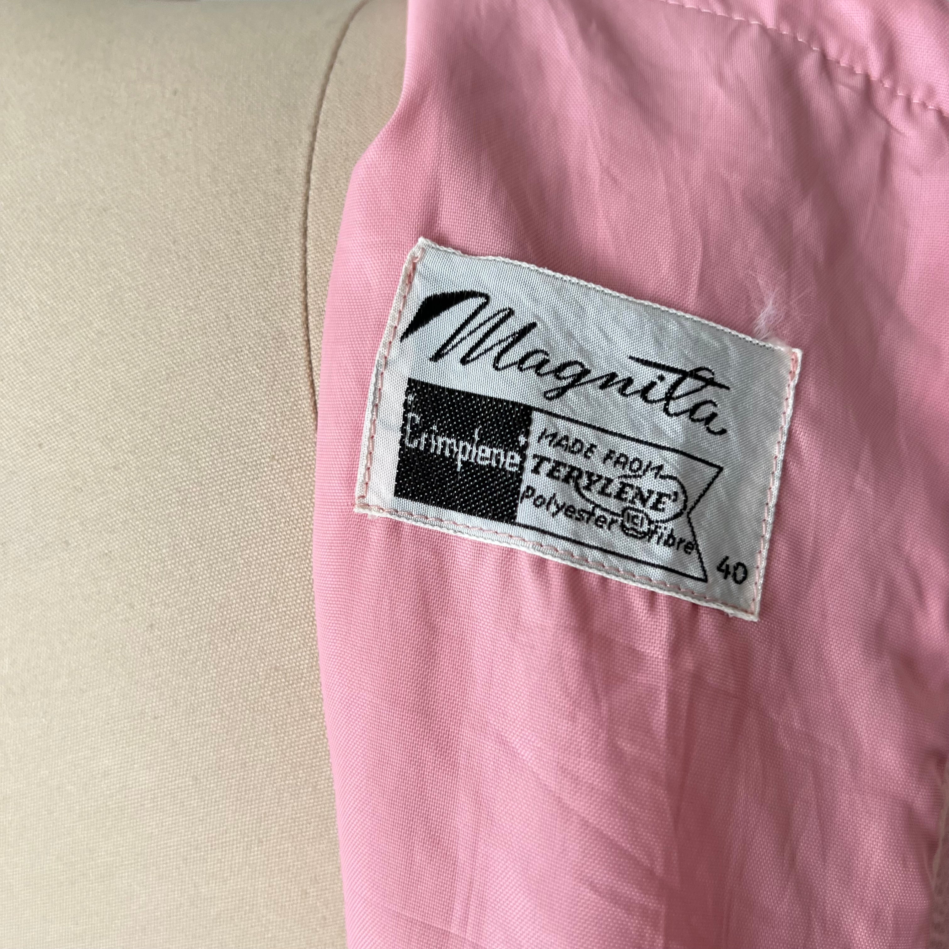 60s 70s Pink Mod Shift Mini Dress-Aline Sleeveless Vintage Dress-Retro Gogo Space Age Twiggy Style Dress
