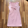 60s 70s Pink Mod Shift Mini Dress-Aline Sleeveless Vintage Dress-Retro Gogo Space Age Twiggy Style Dress