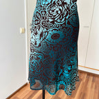 Y2K Sheer Mesh Midi Dress-Fairycore Paisley Print Whimsygoth Dress EU 38