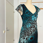 Y2K Sheer Mesh Midi Dress-Fairycore Paisley Print Whimsygoth Dress EU 38