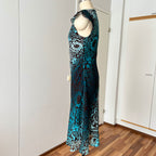 Y2K Sheer Mesh Midi Dress-Fairycore Paisley Print Whimsygoth Dress EU 38