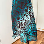 Y2K Sheer Mesh Midi Dress-Fairycore Paisley Print Whimsygoth Dress EU 38