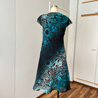 Y2K Sheer Mesh Midi Dress-Fairycore Paisley Print Whimsygoth Dress EU 38