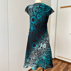 Y2K Sheer Mesh Midi Dress-Fairycore Paisley Print Whimsygoth Dress EU 38
