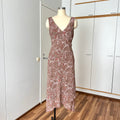 Y2K Paisley Print Midi Slip Dress-Fairycore Asymmetrical Handkerchief Hem Dress EU 44