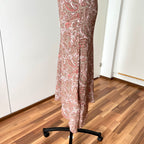 Y2K Paisley Print Midi Slip Dress-Fairycore Asymmetrical Handkerchief Hem Dress EU 44