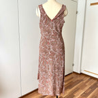 Y2K Paisley Print Midi Slip Dress-Fairycore Asymmetrical Handkerchief Hem Dress EU 44