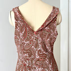 Y2K Paisley Print Midi Slip Dress-Fairycore Asymmetrical Handkerchief Hem Dress EU 44