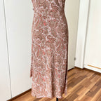 Y2K Paisley Print Midi Slip Dress-Fairycore Asymmetrical Handkerchief Hem Dress EU 44