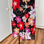 Y2K Cowl Neck Floral Slip Dress-Mesh Overlay Grunge Fairy 2000s Tropical Print EU 38