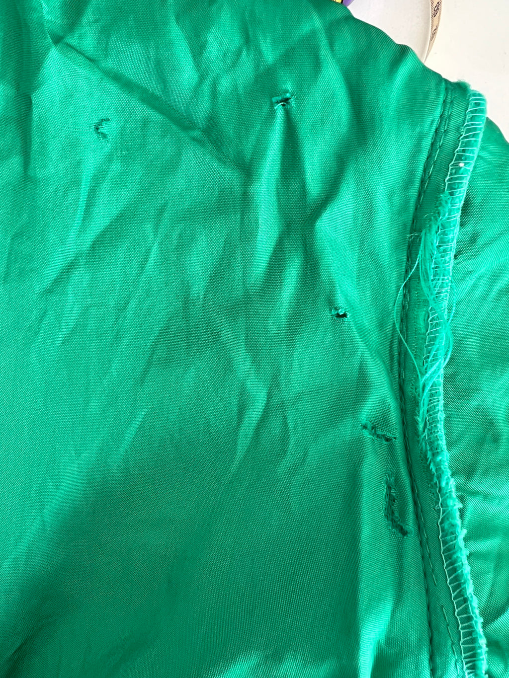 Green Textured Mod Shift Dress – 60s Space Age Stewardess Style, Crimplene Jersey
