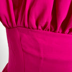 80er Jahre rosa Cocktailkleid mit doppeltem Oberteil – Vintage Abendkleid EU 40