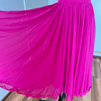 80er Jahre rosa Cocktailkleid mit doppeltem Oberteil – Vintage Abendkleid EU 40