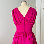80er Jahre rosa Cocktailkleid mit doppeltem Oberteil – Vintage Abendkleid EU 40