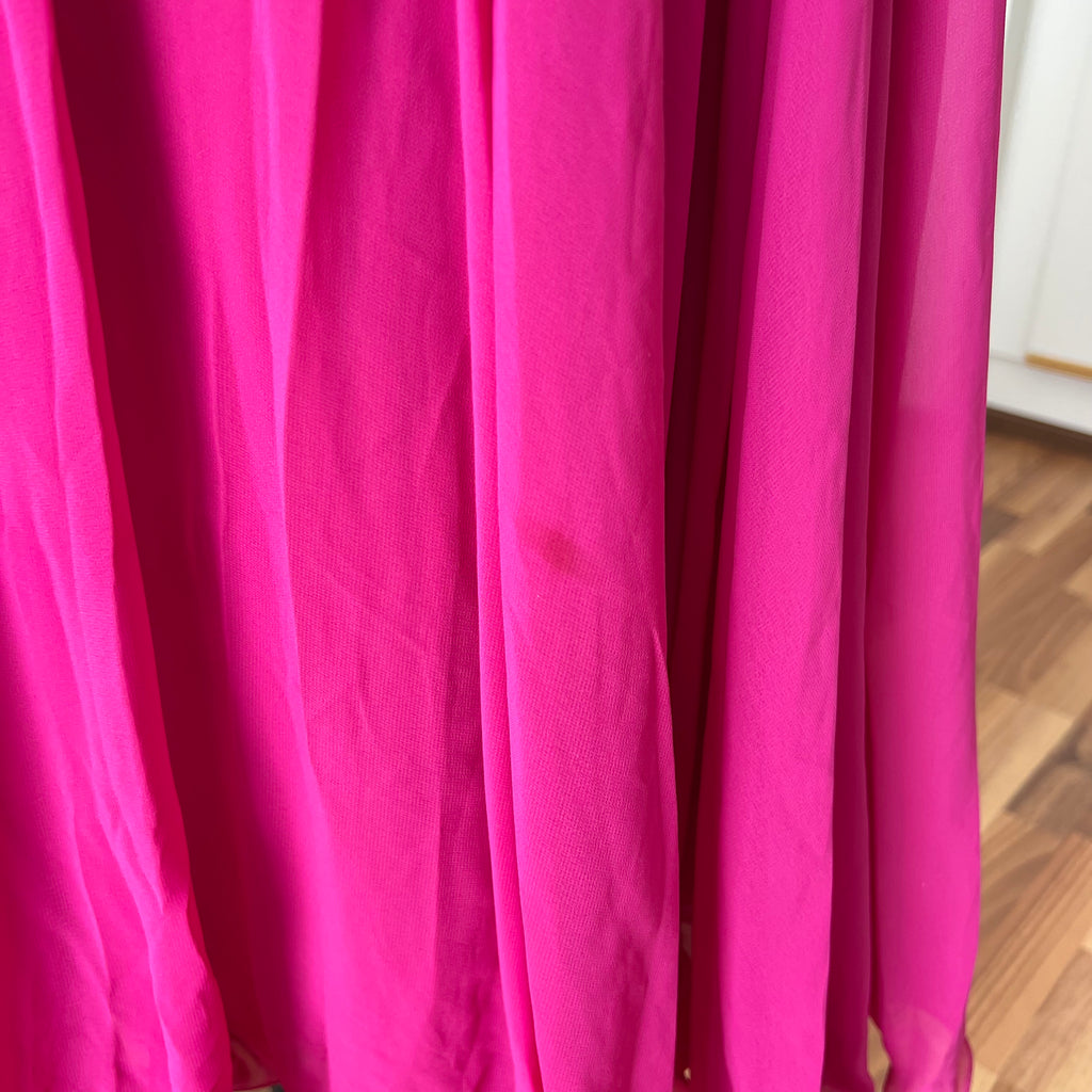 80er Jahre rosa Cocktailkleid mit doppeltem Oberteil – Vintage Abendkleid EU 40