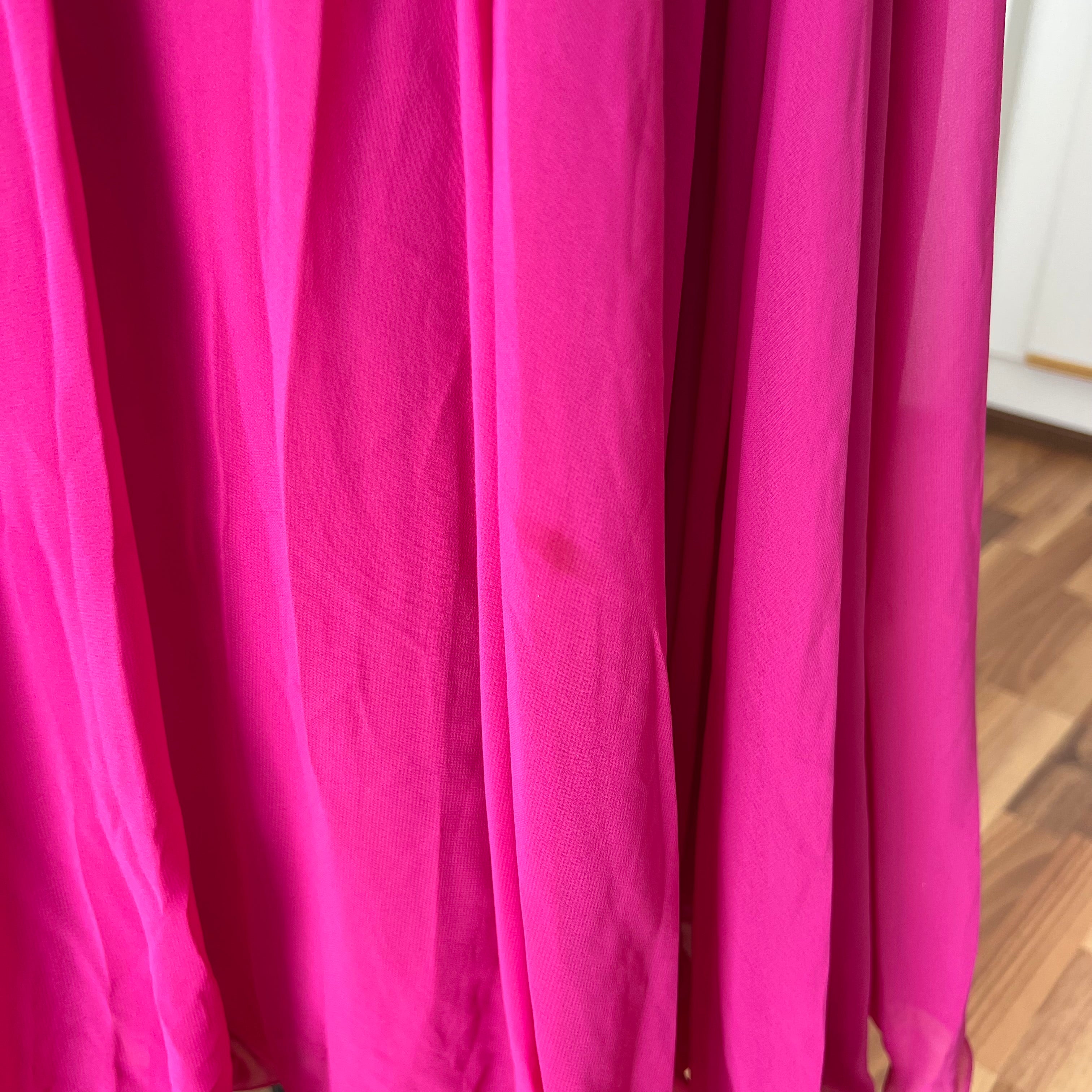80er Jahre rosa Cocktailkleid mit doppeltem Oberteil – Vintage Abendkleid EU 40