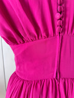 80er Jahre rosa Cocktailkleid mit doppeltem Oberteil – Vintage Abendkleid EU 40