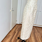 1990s Vintage Silk Wedding Dress Minimalist Halter Neck Bridal Gown Backless Aline Gown EU 38