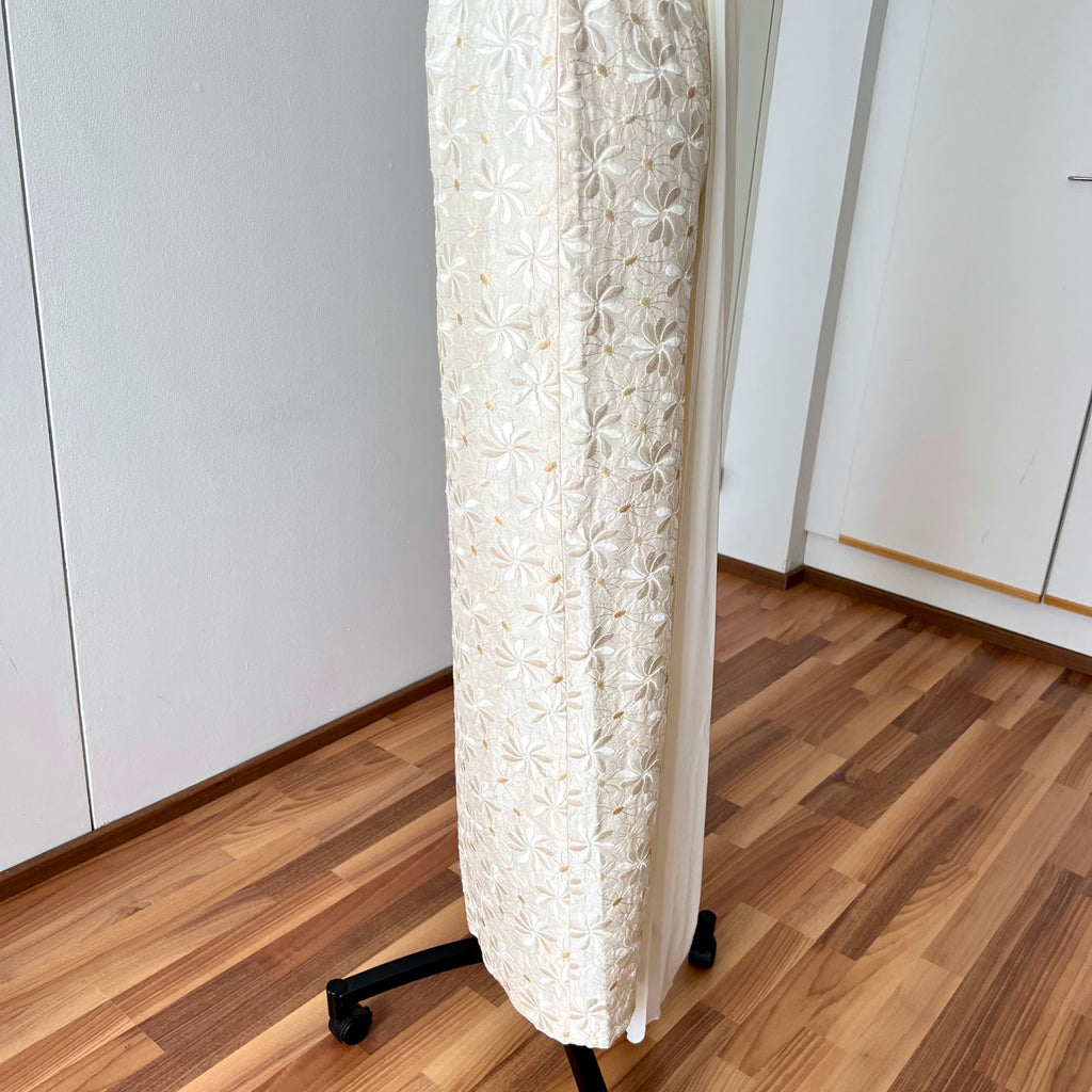 1990s Vintage Silk Wedding Dress Minimalist Halter Neck Bridal Gown Backless Aline Gown EU 38