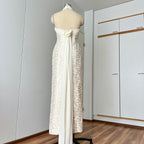 1990s Vintage Silk Wedding Dress Minimalist Halter Neck Bridal Gown Backless Aline Gown EU 38