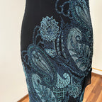 Y2K EVA BLUE Paisley Beaded Midi Dress-Wimsygoth Fairycore Asymmetrical Dress