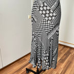 1990s Bias Cut Viscose Midi Dress-Y2K Flutter Sleeves V Neck Fairy Dress Whimsygoth EU 38